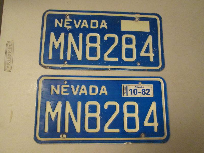 Matching nevada license plates with 1982 sticker