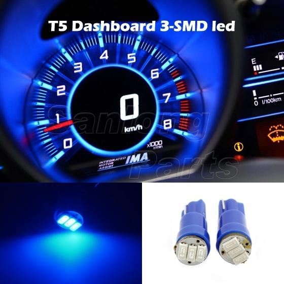 2x blue t5 3 smd 3528 led speedometer gauge cluster led light bulb 57 37 73