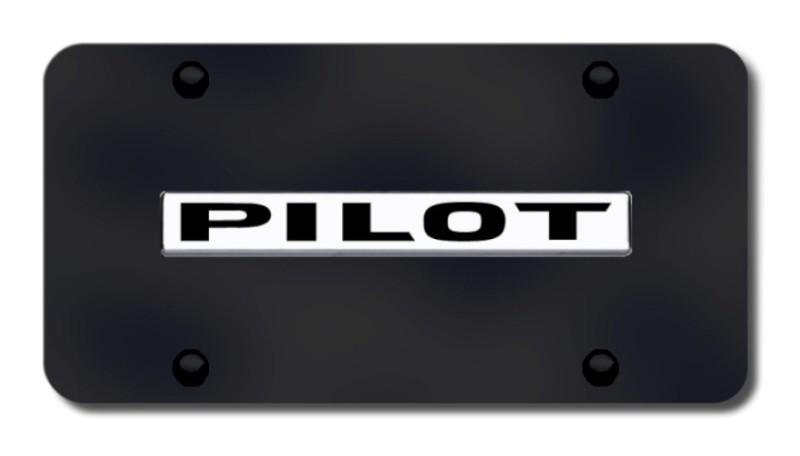 Honda pilot name chrome on black license plate made in usa genuine