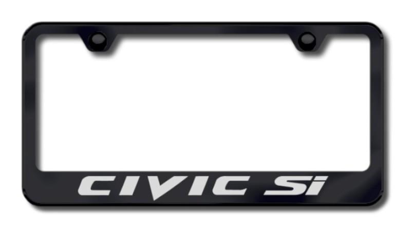 Honda civic si laser etched license plate frame-black made in usa genuine