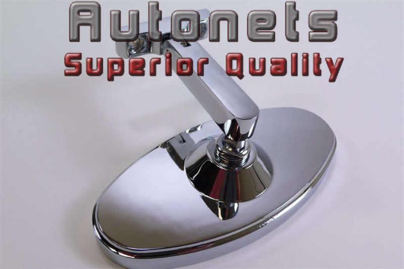 Bolt on chrome 5" oval interior rear view mirror hot rod universal fit