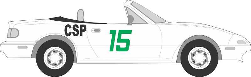 Vinyl auto racing numbers 8" 3-digit w/ class prento racing scca autocross solo