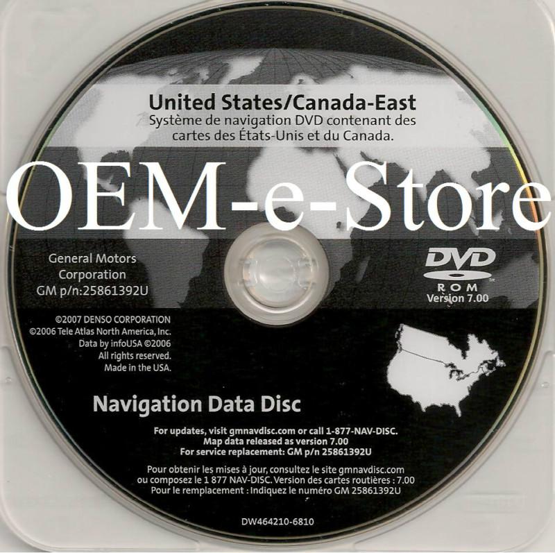 7.00 update east coast 2004 2005 2006 cadillac srx xlr xlr-v navigation dvd disc