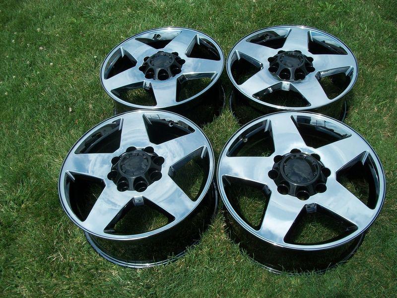 20" chevy silverado 8x180 gmc sierra 2500hd factory wheels black n/r chrome