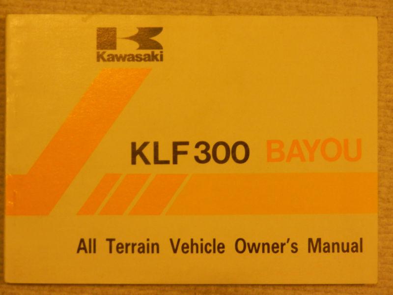 Owner's manual – 1988 klf300-b1 (300 bayou) - kawasaki – 99920-1429-03 - new
