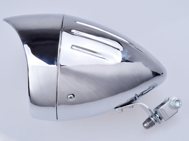 7" chrome metal bullet halogen visor head light for harley chopper custom bobber