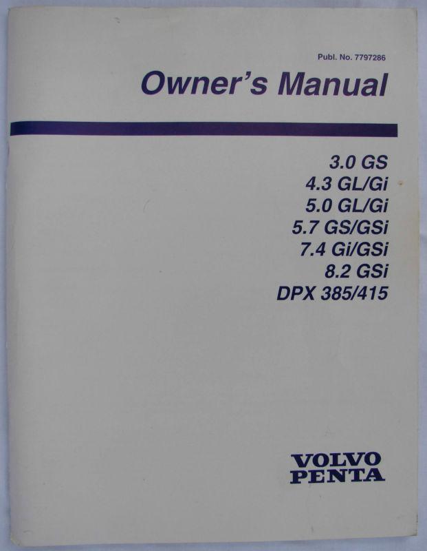 Volvo- penta- 1999- original factory owner's manual- 92 pages