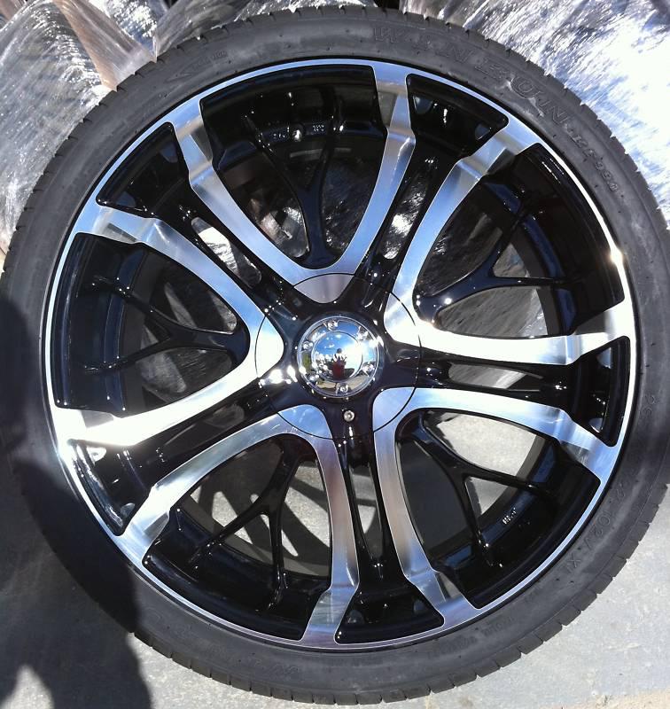 22" black rims wheels incubus 265-35-22 tires charger 