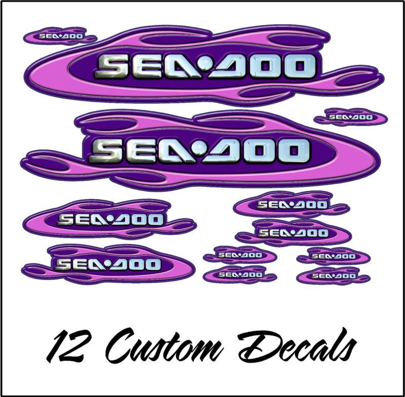 Sea doo owners speedster, challenger, rxp,rxt,gtx,graphics decals - purple pink