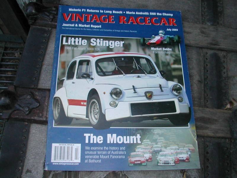 Fiat abarth 1000 tcr cover car vintage racecar magazine july 2003