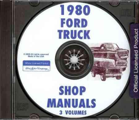 1980 ford pickup truck & van  repair shop manual cd f-100 f-150 f-250 f-350
