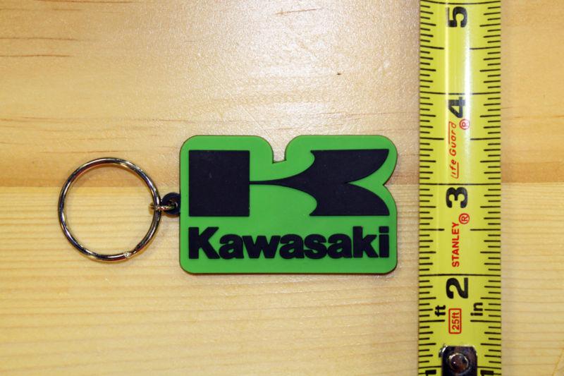 Kawasaki key chain rubber stacked logo keychain key ring