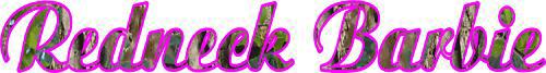 Mossy oak camo pink redneck barbie window decal 2x12"