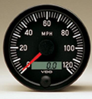 Vdo vision series speedometer 0-120 mph 3 3/8" dia electrical 437153