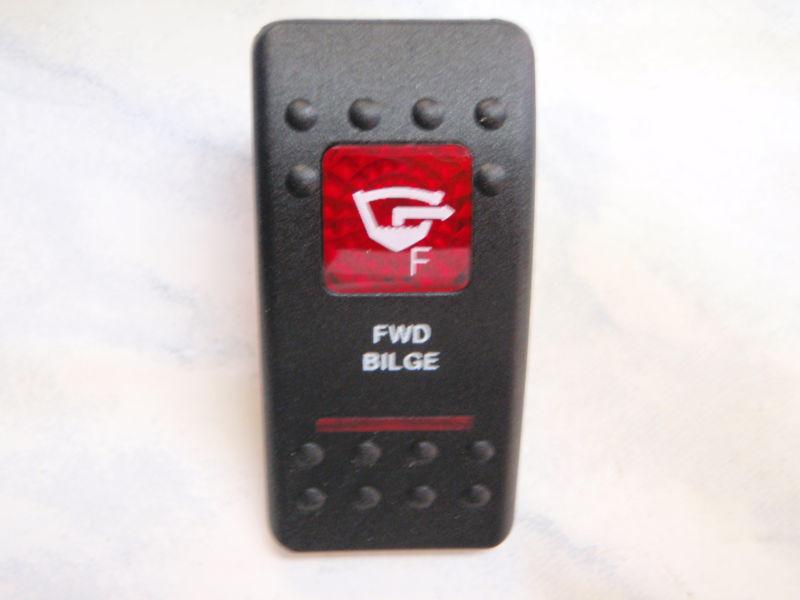Bilge pump switch fwd vjd1a60b on/off/auto 1 independent light black red lens
