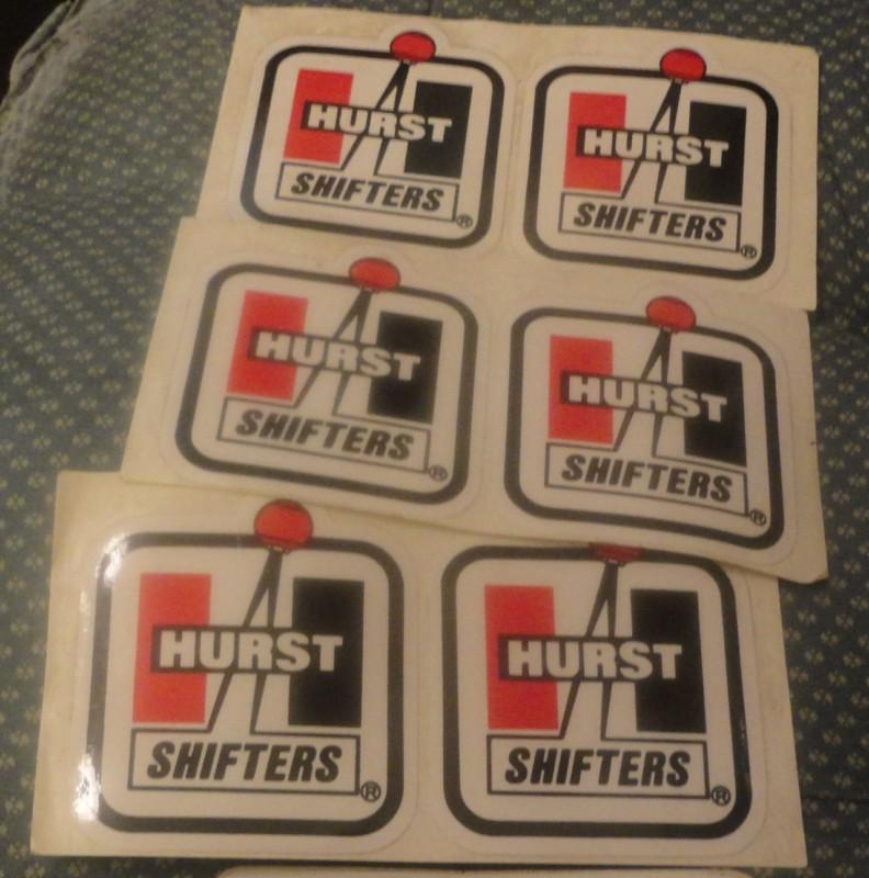 Vintage older hurst shifter racing stickers