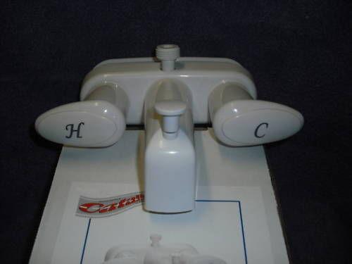 Rv -  tub / shower faucet - replacement w/ spigot & diverter - white finish