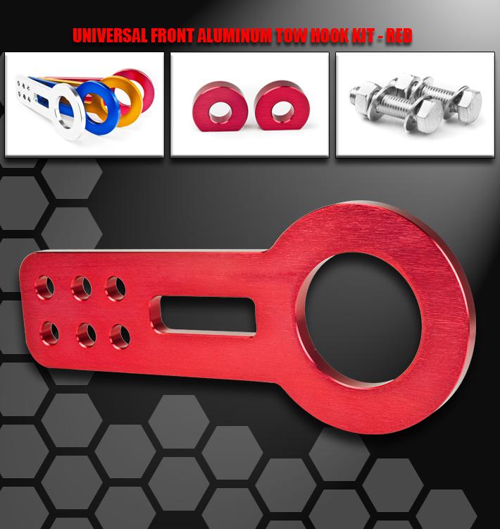 Front race tow hook kit red mini cooper g35 is250 rx8 eclipse lancer 240sx 350z