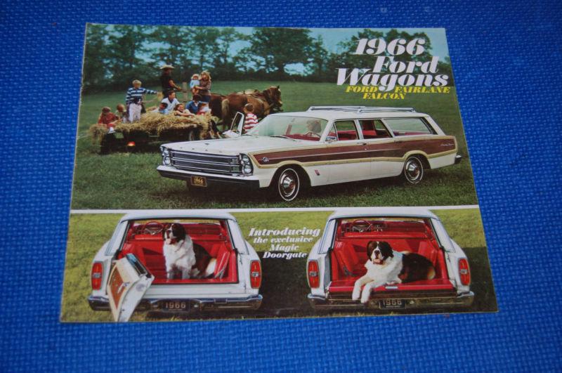 1966 66 ford station wagon brochure squire fairlane falcon advertising sales