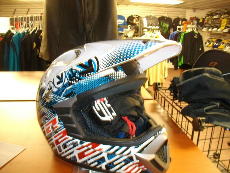 New youth dirtbike helmet silicone blue size small