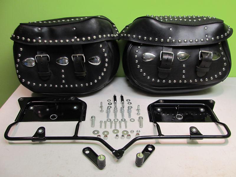  harley davidsontouring heritage softail flstc saddlebags w/ hardware & brackets