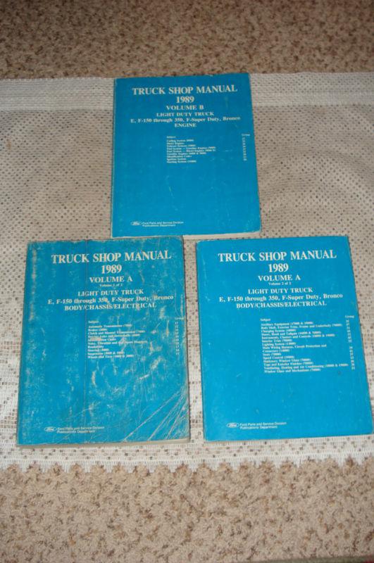 1989 ford truck shop manual set service books bronco f150-350 van