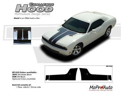 Challenger factory style hood graphic decals stripes 2011 3m pro grade vinyl 134