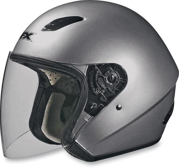 Afx fx-43 open face motorcycle helmet silver xs/x-small