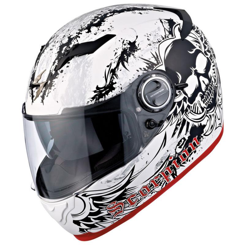 Scorpion exo-500 skull matte white xl motorcycle helmet full face extra large