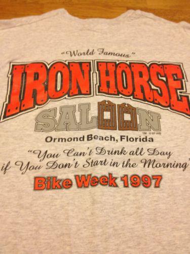 Vintage iron horse saloon ormond beach fla shirt size large bike week 1997