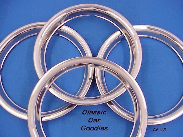 Trim rings 16" smooth universal polished stainless (4) new!