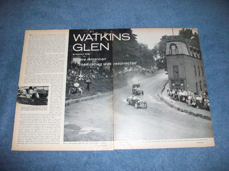 1962 vintage history article racing at watkins glen new york road racing