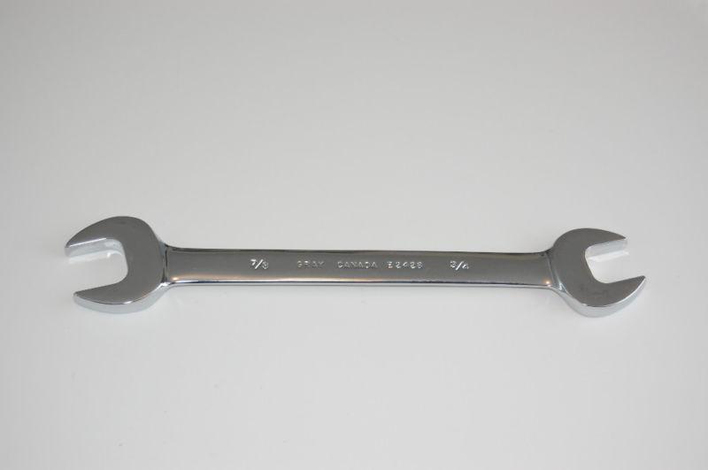 Gray tools sae mirror chrome open end wrench 7/8" x 3/4" x 9 1/2"