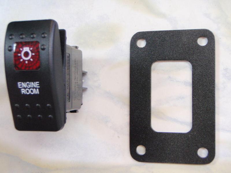 Engine room  switch with psc11 panel carling v1d1 1 red lens black contura ii