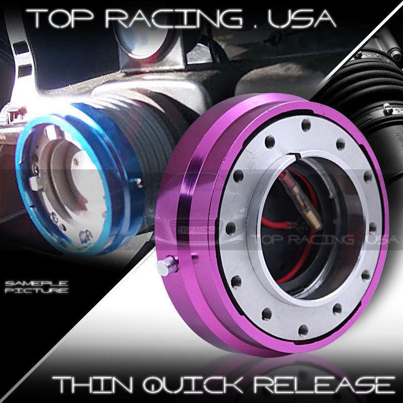  universal jdm 6-hole racing steering wheel 1.5" thin quick release hub purple