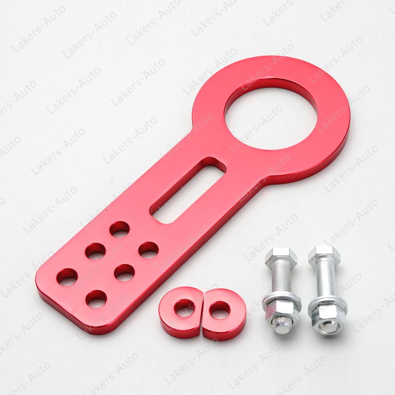 Front red metal cnc billet aluminum jdm tow towing hook hooks free shippping