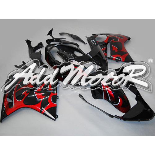 Injection molded fit cbr1100xx blackbird 96-07 red flames fairing 11n32