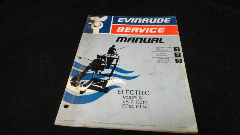 #5086 1975 evinrude electric models models service manual outboard motor engine 