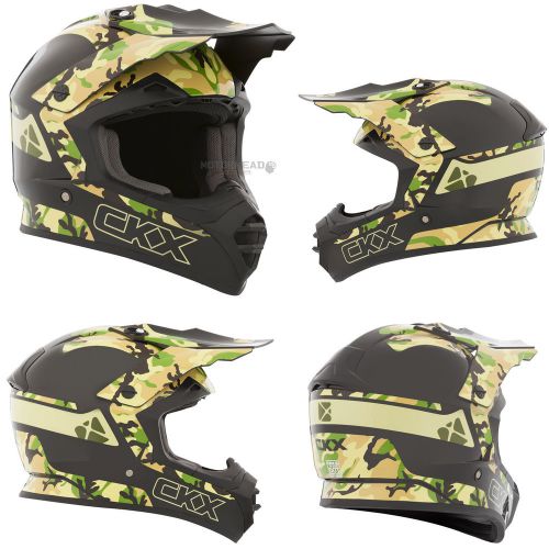 Mx helmet ckx tx-228 troop camo green/black xsmall off road dirt bike motocross
