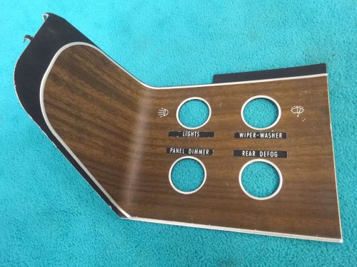 1972-74 challenger, cuda, rallye dash 4-switch panel woodgrain aluminum bezel