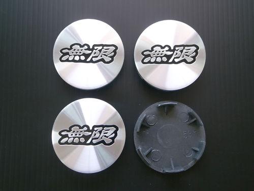4x mugen center wheel cap silver/ black 2.36" 60mm hub cap 