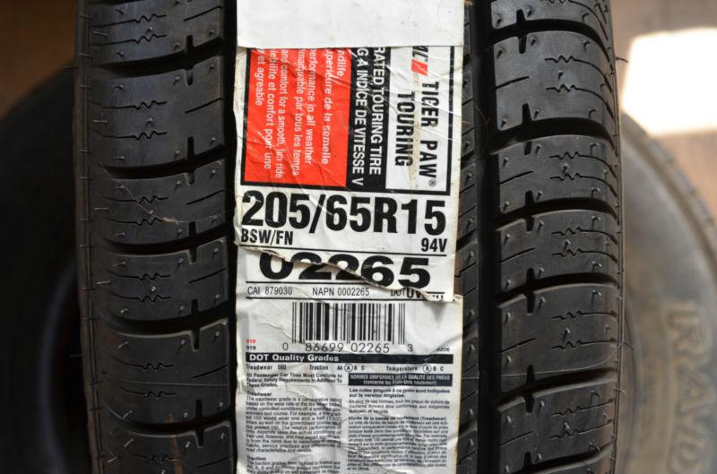 1 new 205 65 15 uniroyal tiger paw touring tire