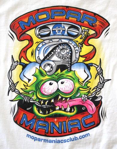 Mopar maniac muscle cars retro t-shirt large collectors club hot rod mechanic