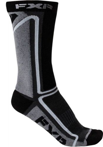 Fxr mission mens 1/2 length athletic socks  charcoal/black one size fits all