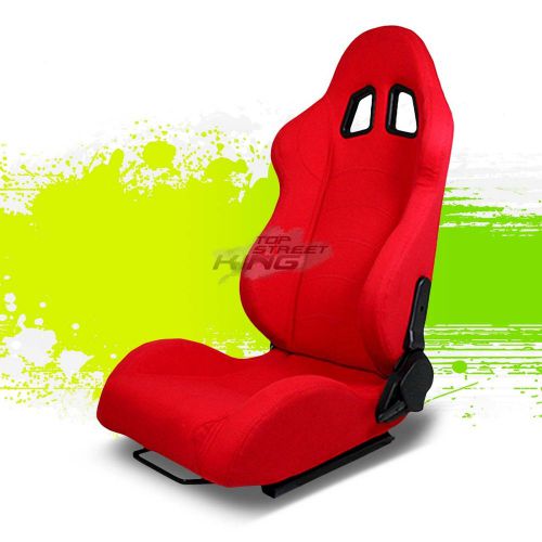 2 x red type-f1 reclinable jdm sports racing seats+adjustable slider driver side