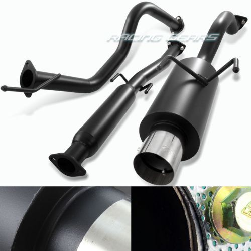 For 92-00 honda civic 4&#034; tip black body stainless steel catback exhaust system