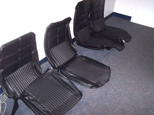 1969 mustang convertible black deluxe seat upholstery full set with headrests