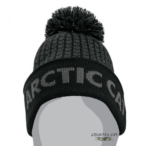 Arctic cat women’s mini chevron with pom winter beanie hat – black - 5263-037