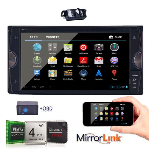 Android 4.4 2 din car stereo dvd player gps obd2+cam for toyota hilux yaris rav4