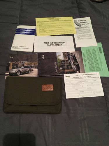2013 jeep grand cherokee owner manual 5/pc.set + dvd &amp; olive sporty denim case,